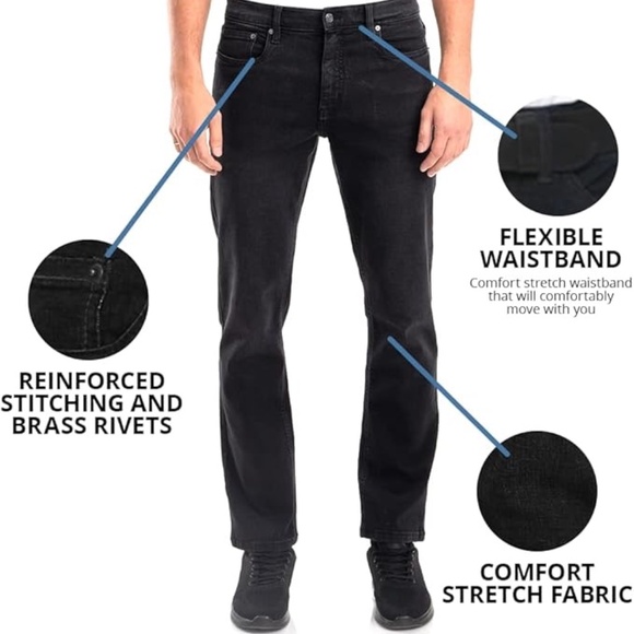 Urban Star Men's Black Jeans - Relaxed Fit - 38" x 30" - NWT - Picture 2 of 4